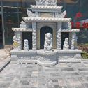 玉溪芝麻白中国黑石材套墓 花岗岩墓碑