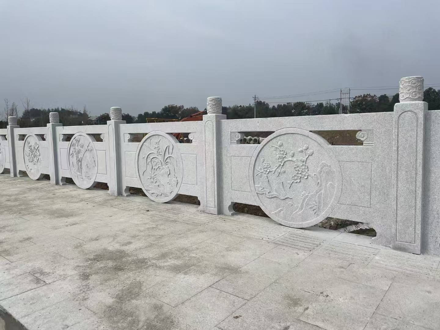 玉溪芝麻白河道栏杆 石材栏杆